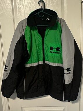 Vintage Kawasaki Men's 3 in 1 Team Green Supercross/Motocross MX Race Jacket